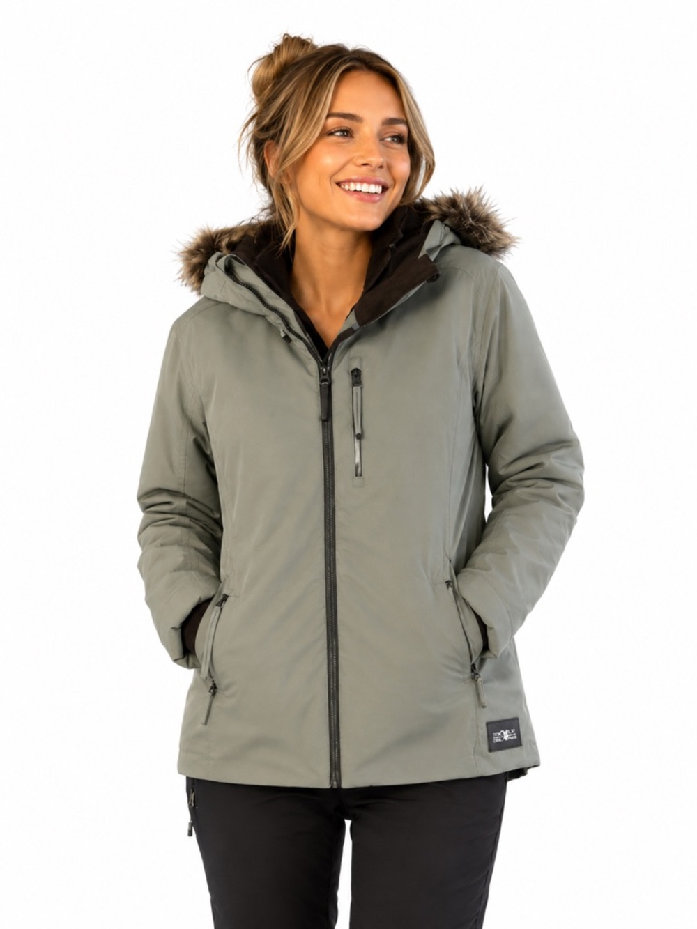 O’Neill Hyper Dry 10K Performance Ski Jacket with Fur Trim Hood Size M